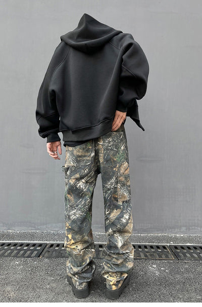 Jeans Hombre Patrón Camuflaje Árbol Corte Recto Oversize - Image 10