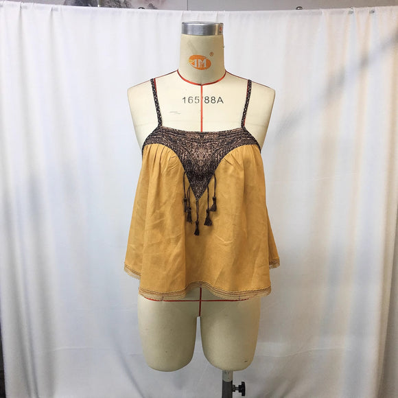 Blusa Retro Vintage con Tirantes Estilo Asiático