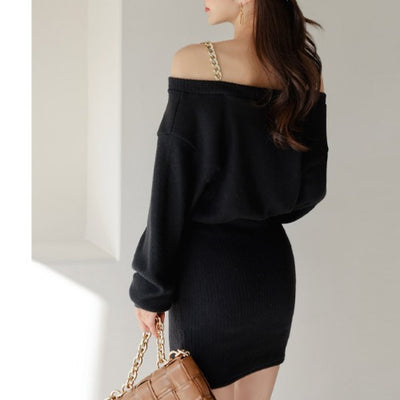 Vestido Suelto con Mangas Murciélago y Bolsa Lateral para Mujer - Image 2