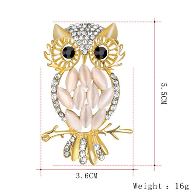 Broche Búho de Cristal Ópalo - Joya Elegante para Mayorista - Image 5
