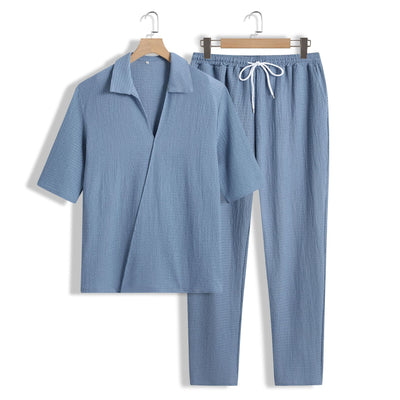 Conjunto Casual de Verano para Hombre: Playera Manga Corta y Pantalón Recto Cómodo - Image 20