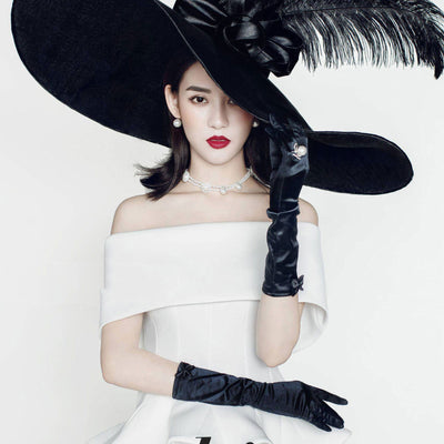 Guantes Largos de Satén para Novia - Estilo Hepburn Elegante - Image 8
