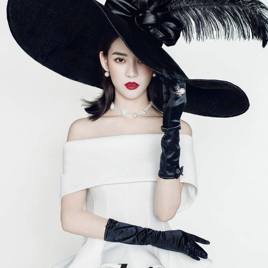 Guantes Largos de Satén para Novia - Estilo Hepburn Elegante - Image 8