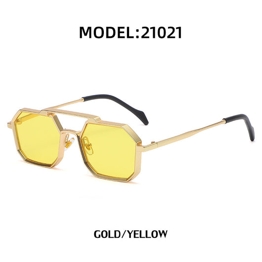 Gafas de Sol Steampunk Marco Poligonal Compacto - Image 5