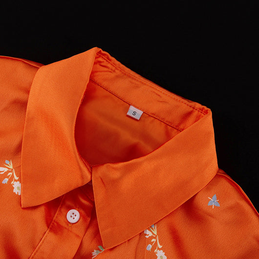 Conjunto Elegante: Blusa Estampada de Manga Larga con Falda Cola de Pez - Image 16