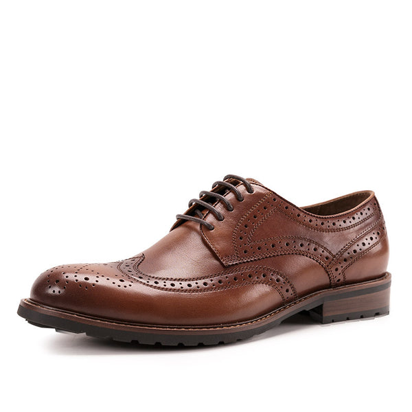 Zapatos de Cuero Vintage Tallados Estilo Business Casual