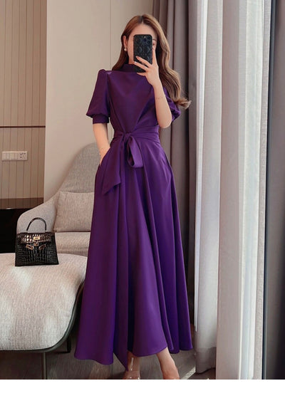 Vestido Casual con Mangas Abullonadas y Cintura Ajustada - Image 5