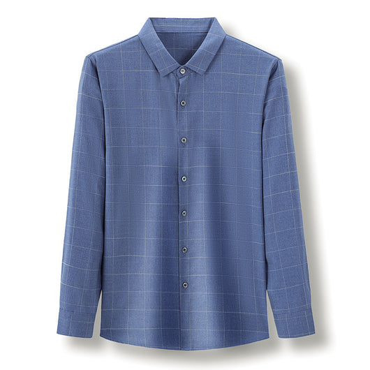 Camisa a Cuadros Otoño Hombre Cuello Cuadrado - Image 8