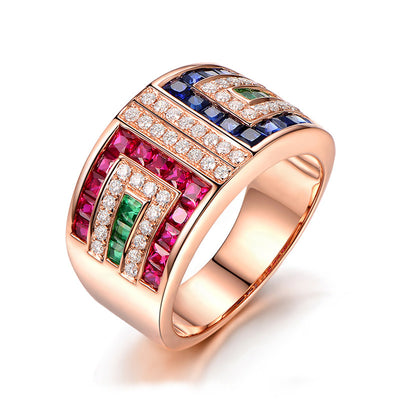 Anillo de Cóctel Luxury con Zirconia Multicolor - Image 12