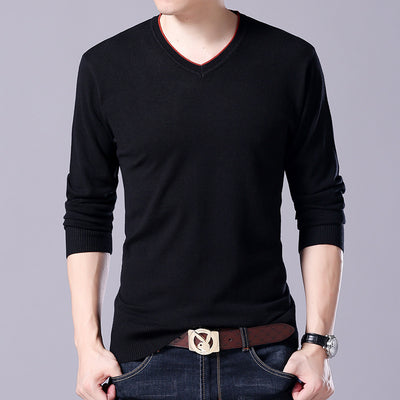 Suéter Cuello V para Hombre - Abrigo Versátil Primavera a Invierno - Image 5