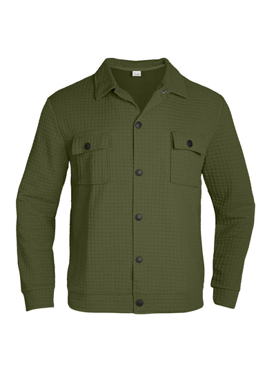 Camisa Tejida Suelta a Cuadros Jacquard para Hombre - Estilo Casual y Profesional - Image 17