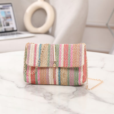 Bolso Bandolera Tejido de Paja Estilo Coreano - Image 14