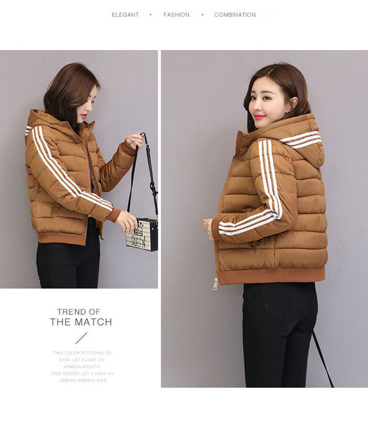 Chaqueta de Algodón Corta con Capucha - Abrigo Slim Fit para Invierno - Image 22