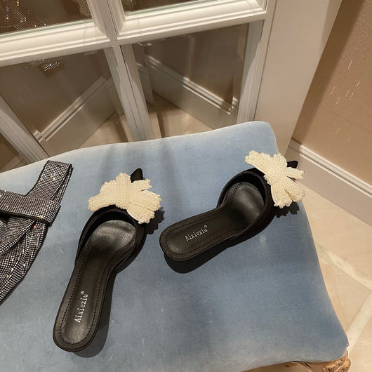 Sandalias Stiletto con Moño de Perlas - Image 12