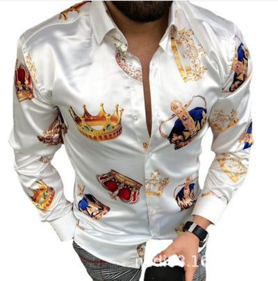 Camisa Casual de Manga Larga con Estampado para Hombre - Image 18