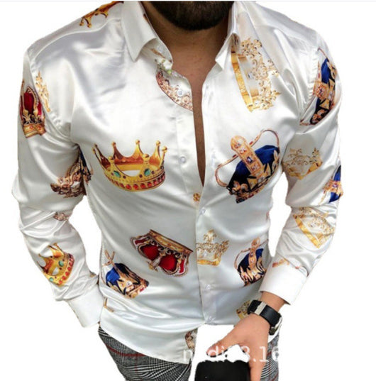 Camisa Casual de Manga Larga con Estampado para Hombre - Image 18