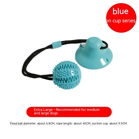 Green dog toy with a suction cup base and a textured ball on a black cord, designed for food dispensing and teeth cleaning. - Image 6