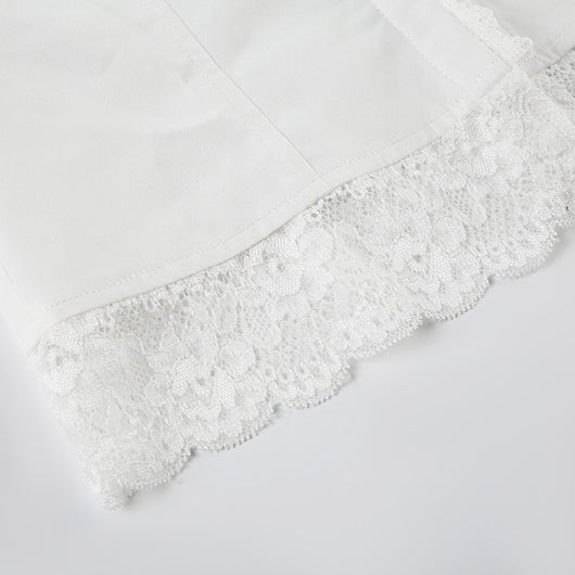 Blusa Encaje Blanca Ajustada Estilo Europeo y Americano para Niñas - Image 7