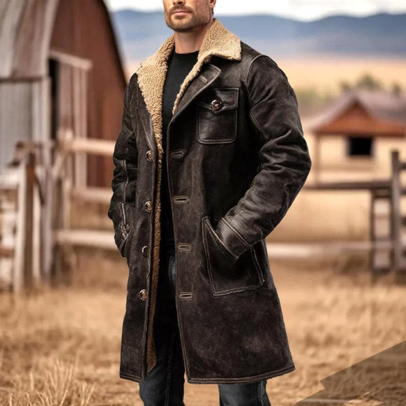 Chaqueta Casual de Gamuza Vintage para Hombre