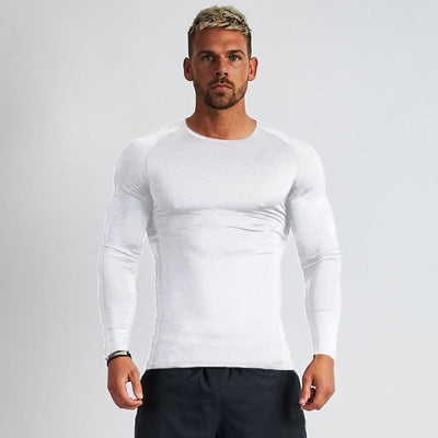 Camiseta Deportiva de Manga Larga Elástica de Secado Rápido para Hombre