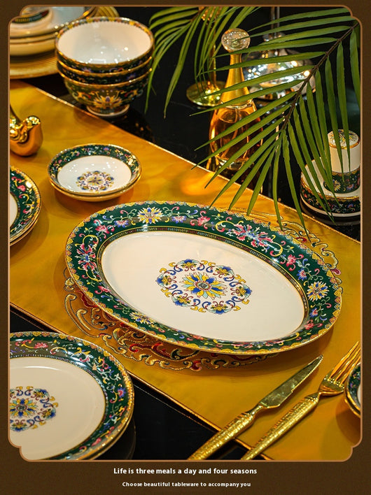 Juego de Vajilla de Porcelana Esmaltada Estilo Hogar - Image 16