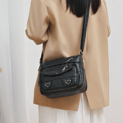 Bolsa Crossbody de Cuero Suave Multibolsillos Versátil - Image 32