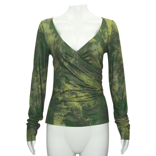 Blusa Larga Morada Degradado con Cuello en V y Cintura Ajustada - Image 10
