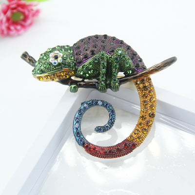 Broche Camaleón con Gota de Aceite y Diamantes - Image 6