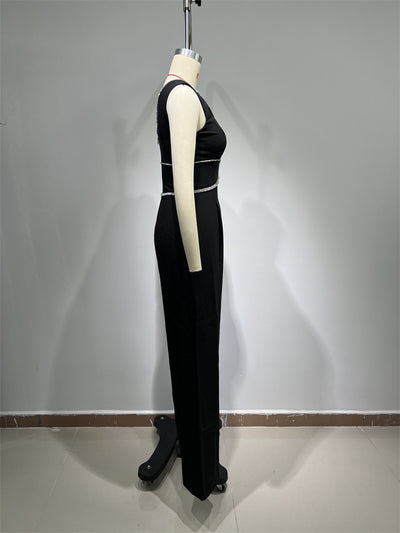 Jumpsuit Sexy Escotado con Ribetes de Cristales - Image 12