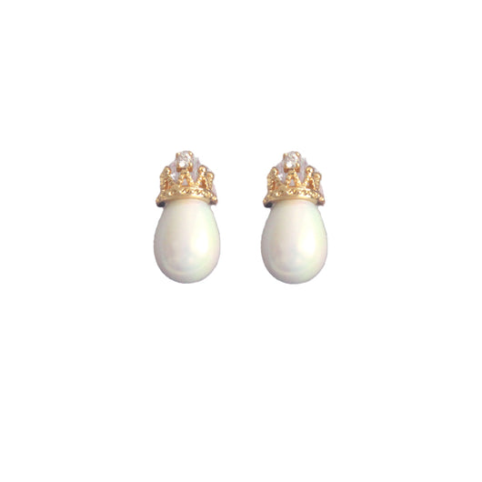 Aretes de Plata Cerámica Diseño Corona - Image 7