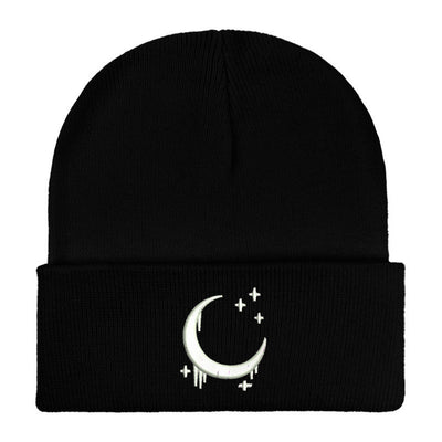 Gorro de Lana Tejido con Diseño de Luna y Estrellas para Otoño Invierno - Image 3