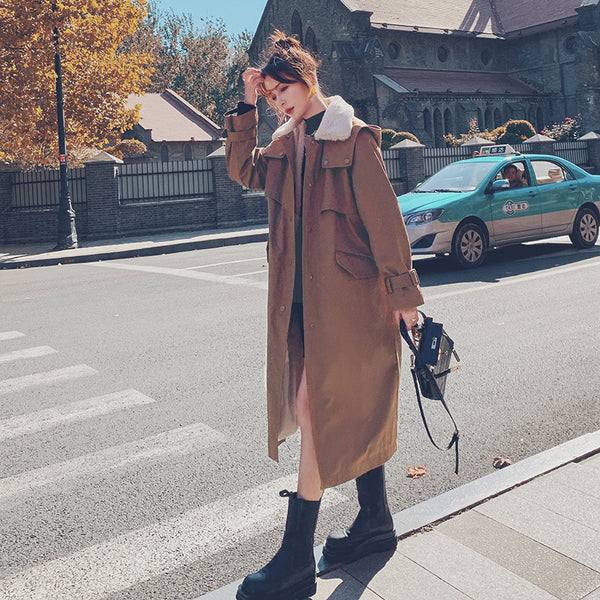 Chaqueta de Algodón Suelta y Cómoda de Largo Medio para Mujer