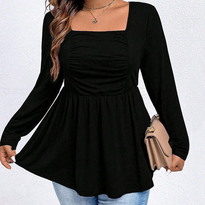 Blusa Tejida Cuello Cuadrado Manga Larga Efecto Reductor - Image 5
