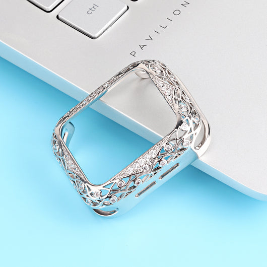 Protector Apple Watch 5 con Incrustaciones de Diamantes - Carcasa Hueca de Metal Retro - Image 9