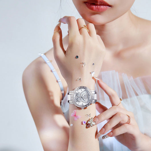 Reloj de Lujo para Mujer con Diamantes y Calendario - Acero Inoxidable - Image 4