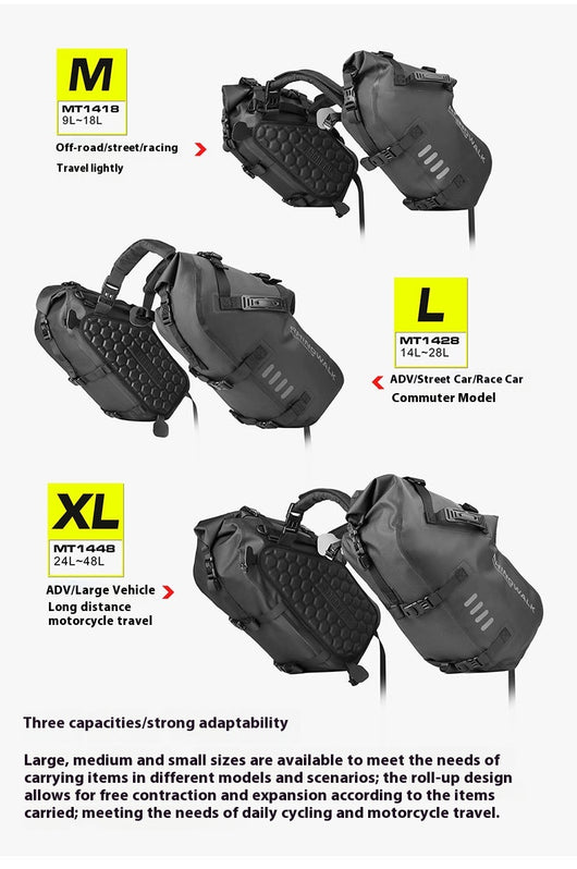 Bolsa Lateral Impermeable para Moto con Respaldo de Asiento - Image 9