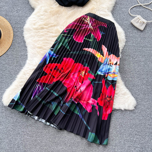 Conjunto de Dos Piezas: Blusa Plisada sin Mangas y Falda Diseño Exclusivo para Mujer - Image 48