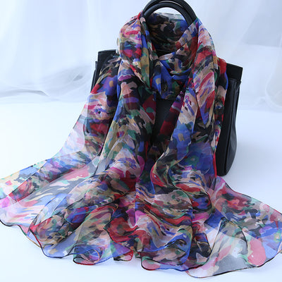 Pañuelo de Seda Decorativo Versátil para Mujer - Image 24