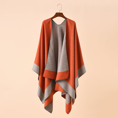 Poncho Cálido de Color Sólido para Viajes - Primavera, Otoño e Invierno - Image 18