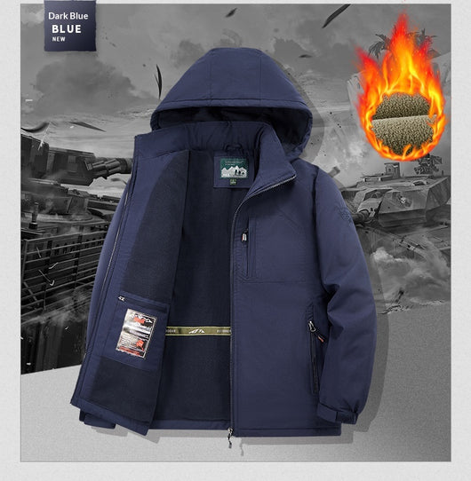 Chamarra Acolchada para Hombre con Capucha Desmontable y Forro Polar - Image 14