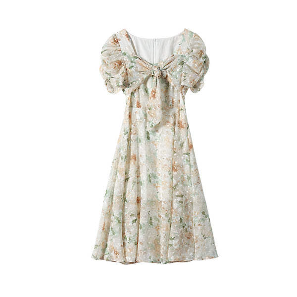 Vestido Midi con Lazo Bordado y Textura Delicada - Image 3