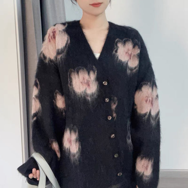 Suéter Abrigo Floral para Mujer - Otoño e Invierno