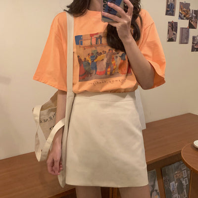 Blusa Suelta Manga Corta Mujer Diseño Retrato Japonés Exclusivo - Image 6