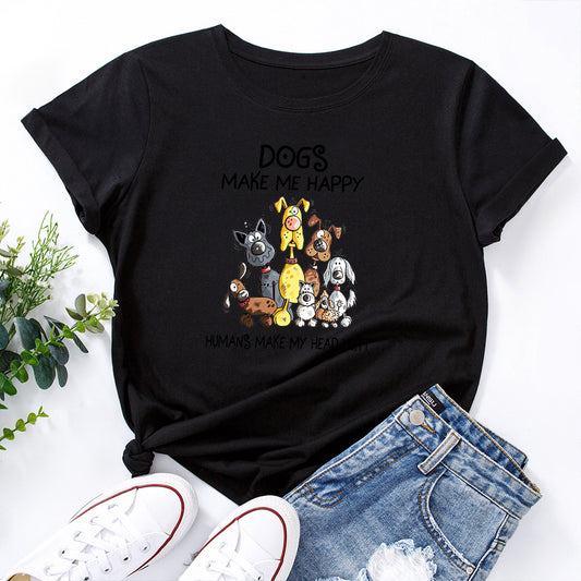 Camiseta Suelta de Algodón con Letra - Unisex Deportiva para Estudiantes