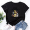 Loose Cotton T-Shirt with Letter Print - Unisex Sports Tee for Students