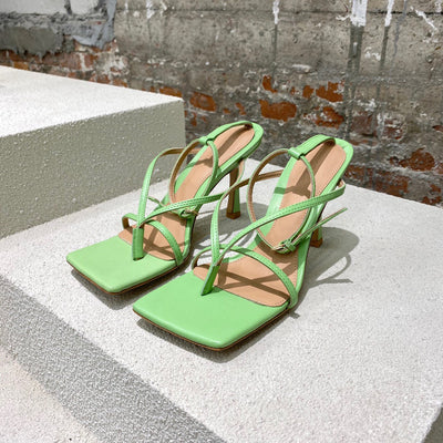 Sandalias de Tacón Cuadrado Estilo Hada - Stileto Blanco Tendencia Net Red - Image 15