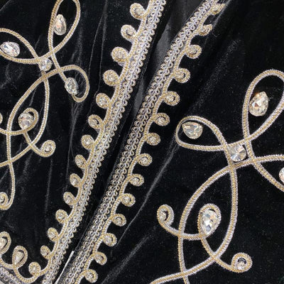 Chaqueta de Terciopelo Trenzada con Botones de Diamante para Mujer - Image 12