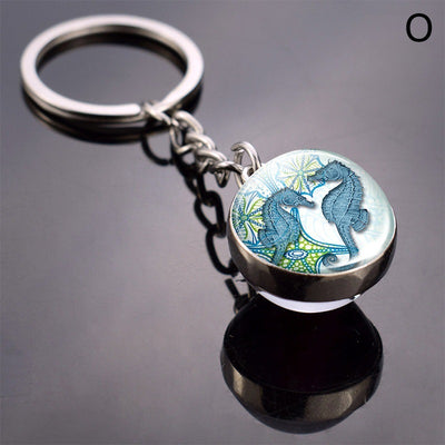 Llavero Esfera de Vidrio con Tortuga y Estrella de Mar - Diseño Divertido - Image 17