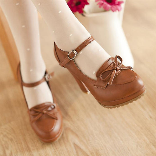 Tacones Altos con Moño y Tacón Grueso - Image 9