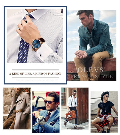 Reloj de Lujo para Hombre con Correa de Cuero, Resistente al Agua - Image 30